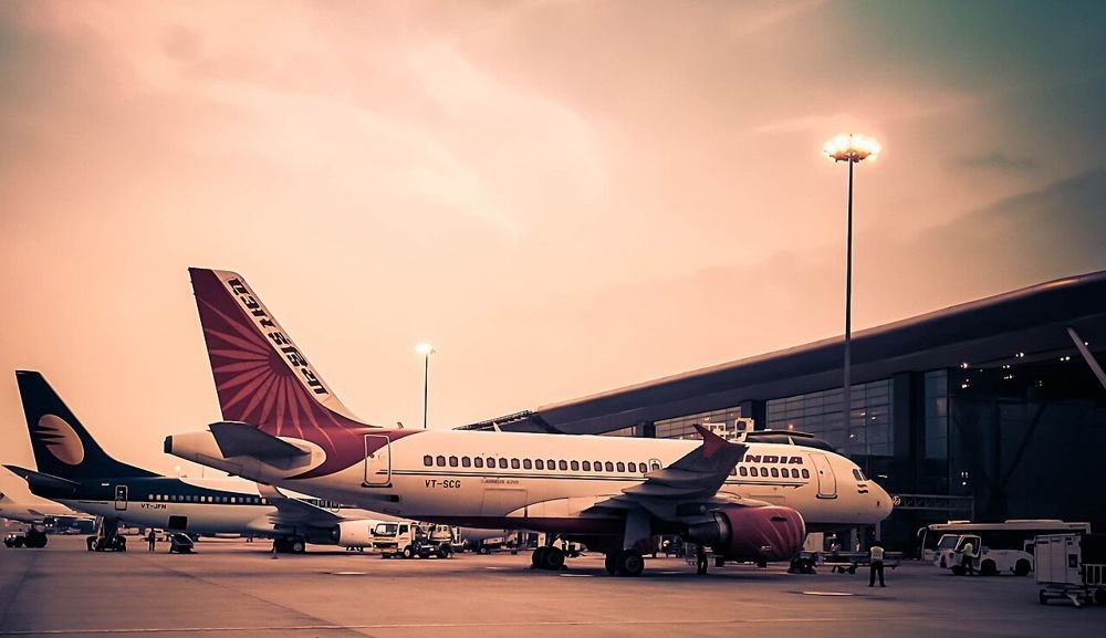 Air India flight at Bangalore Kempegowda International Airport